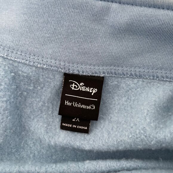 Disney Her Universe Blue Hanukkah Quarter-Zip Sweatshirt 2X Mickey Minnie Pluto - Picture 3 of 5